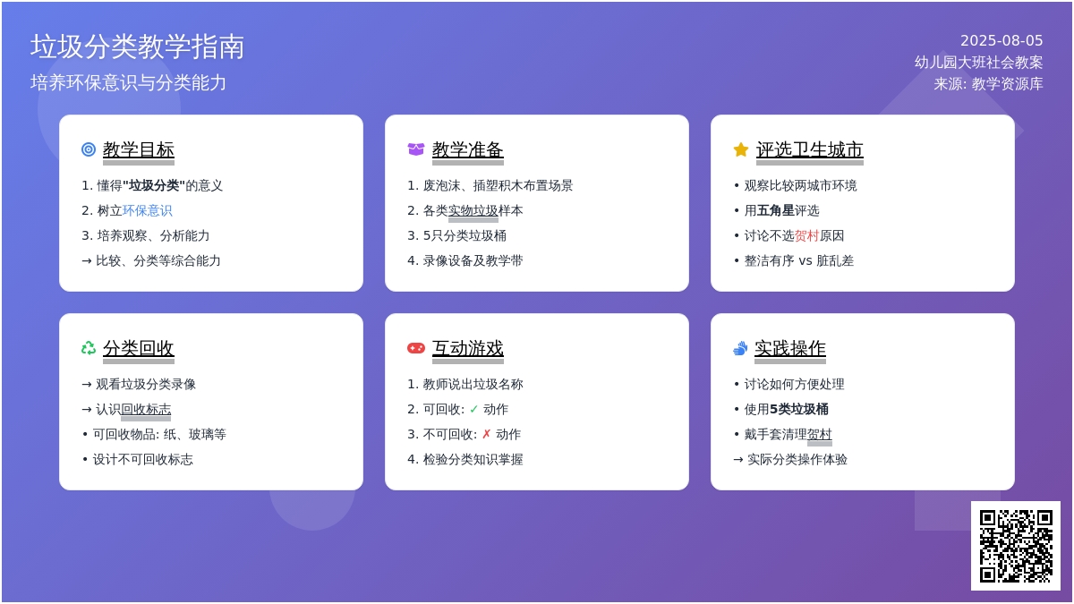 幼儿园大班社会教案：《垃圾分类》