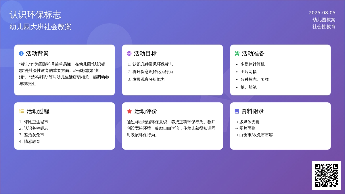 幼儿园大班社会教案：认识环保标志