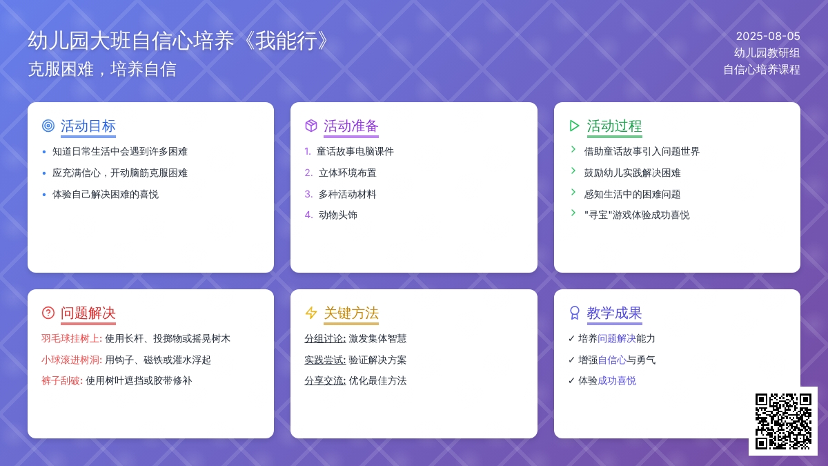 幼儿园大班自信心培养《我能行》