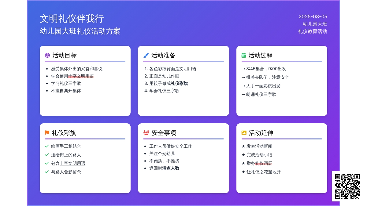 幼儿园大班礼仪活动方案：文明礼仪伴我行