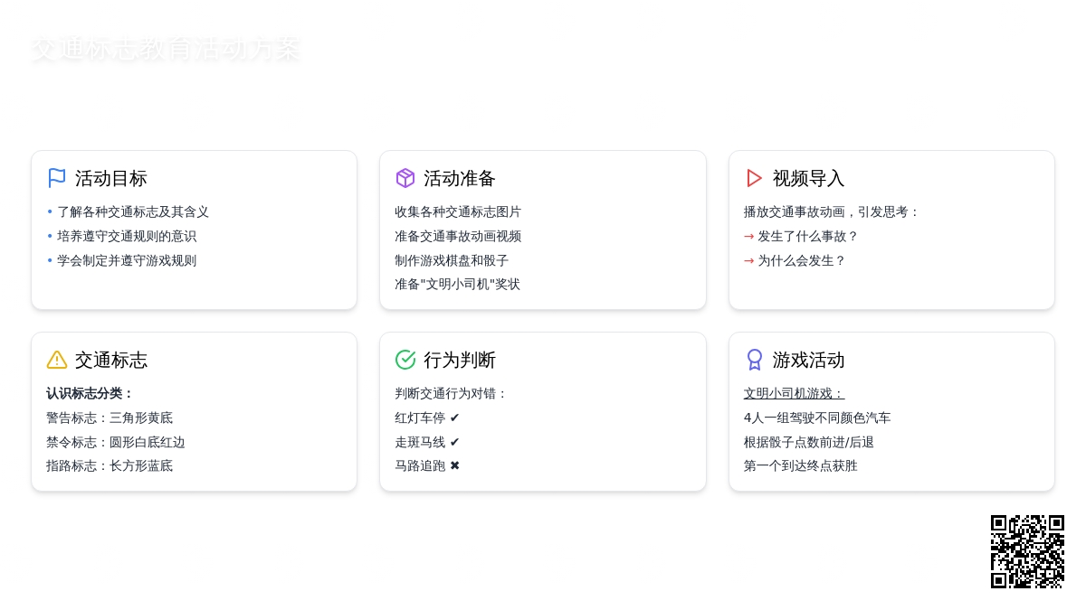 幼儿园大班社会活动教案:交通标志
