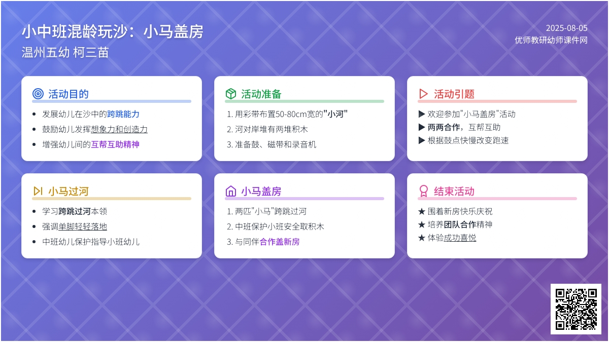 小中班混龄玩沙：小马盖房
