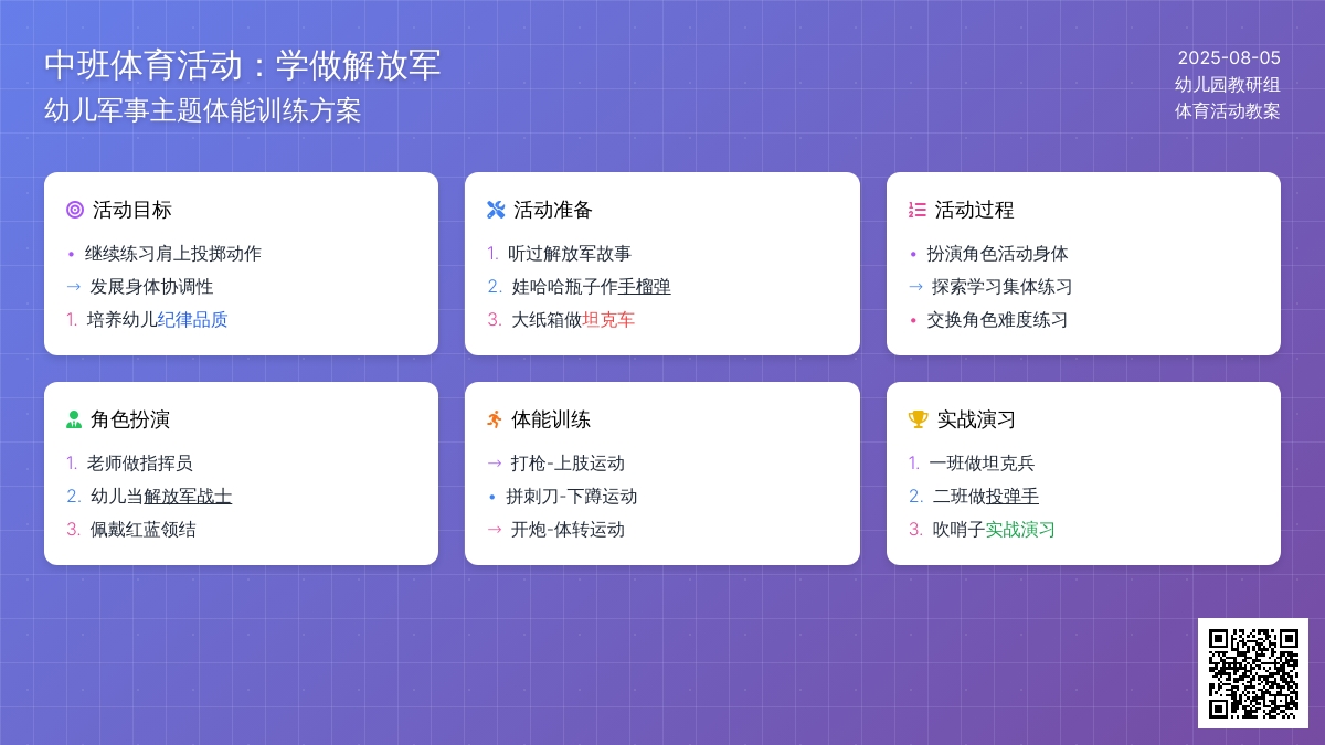 中班体育活动：学做解放军