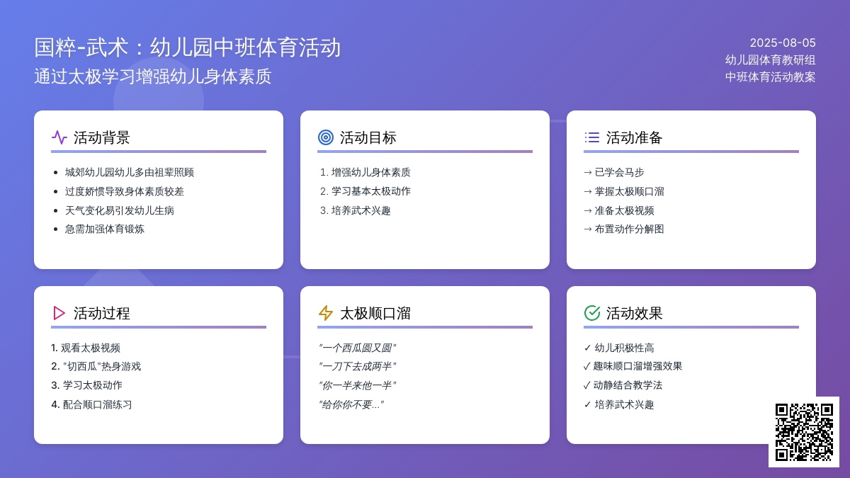 幼儿园中班体育活动教案：国粹