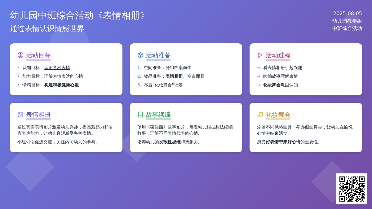 幼儿园中班综合活动《表情相册》