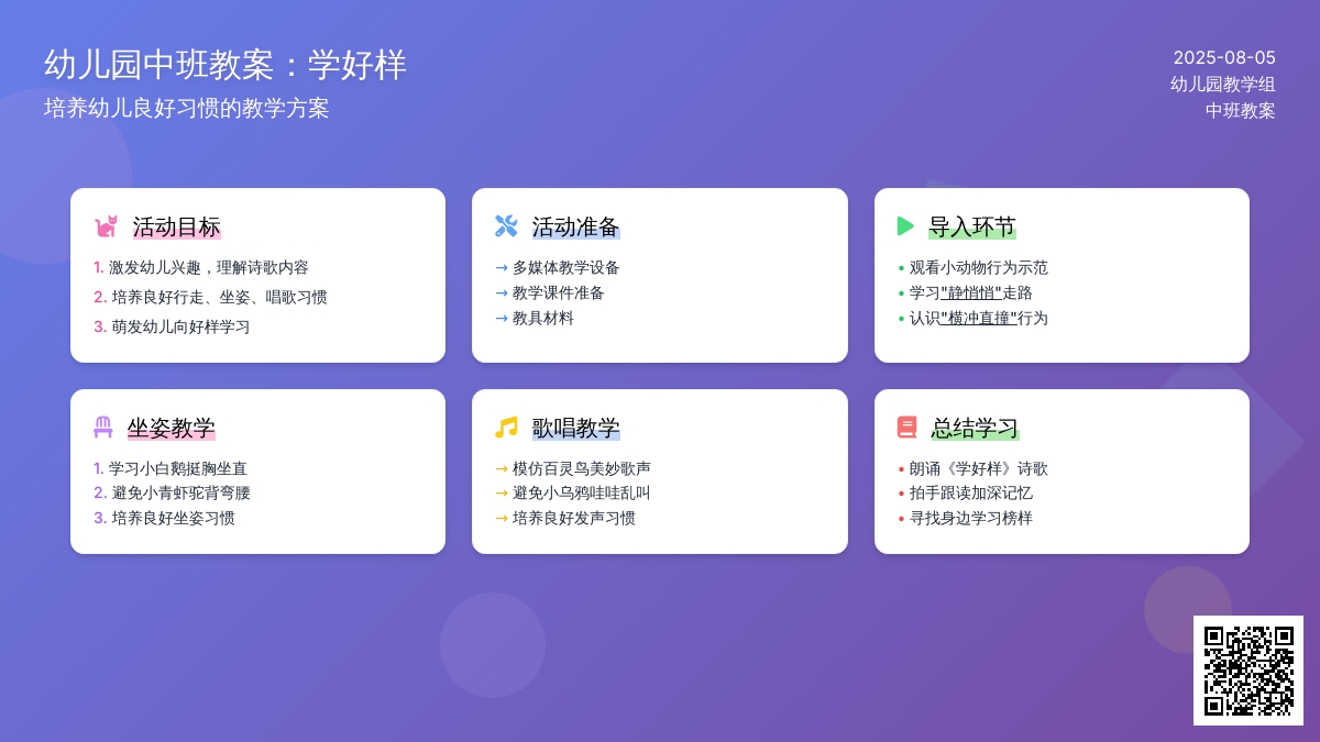 幼儿园中班教案：学好样