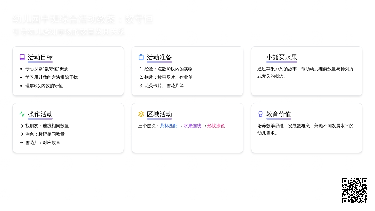 幼儿园中班综合活动教案：数守恒