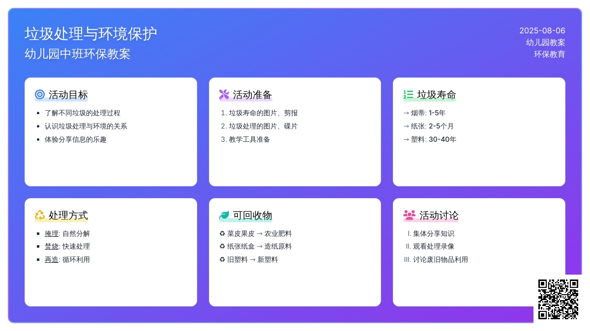 幼儿园中班环保教案：《垃圾的处理》