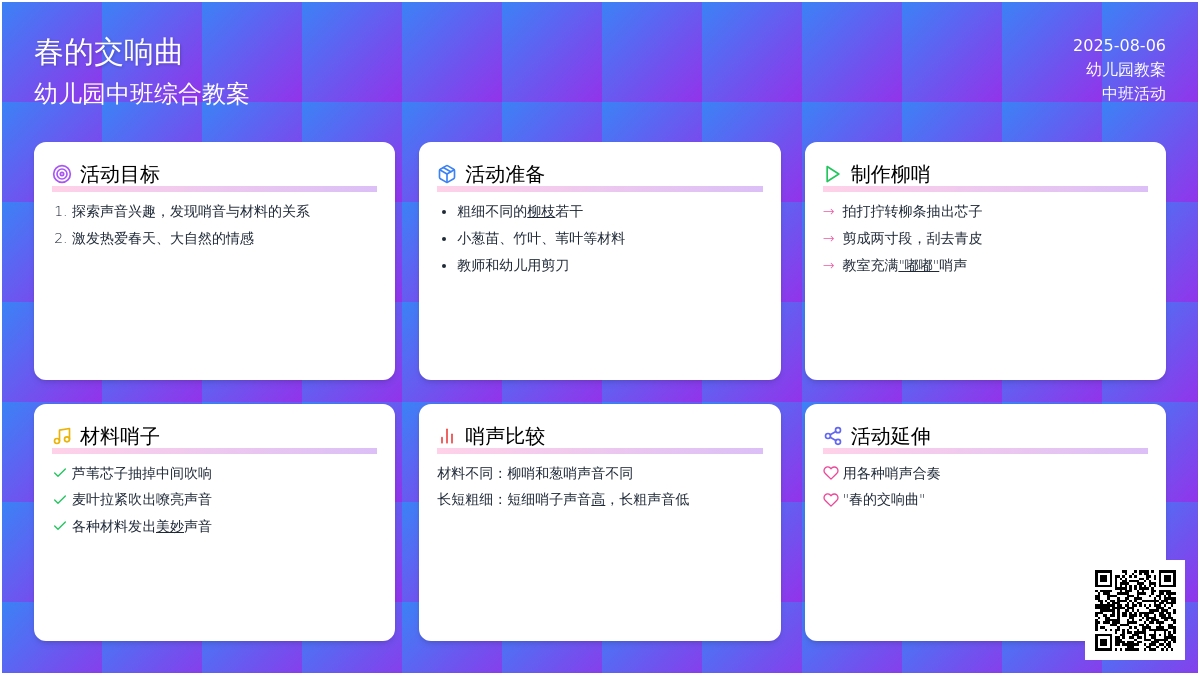 幼儿园中班综合教案：春的交响曲