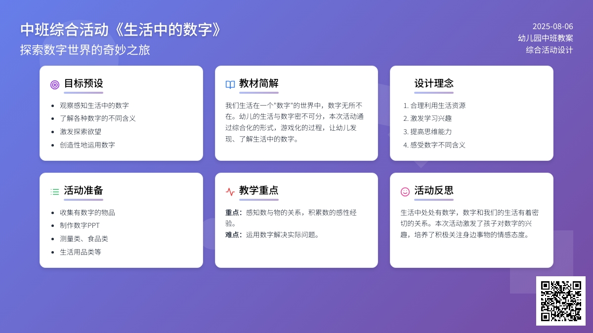 幼儿园中班综合活动教案：生活中的数字