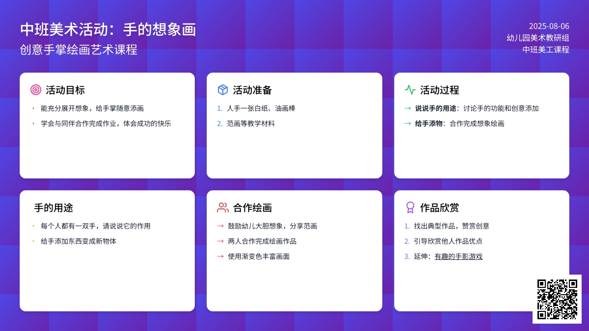 中班美工手的想象画