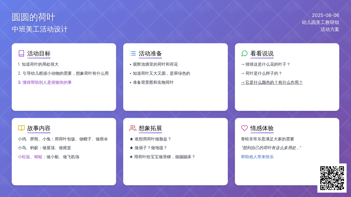活动：圆圆的荷叶(中班美工)