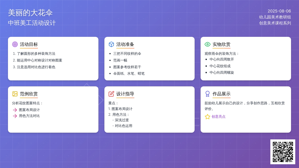 活动：美丽的大花伞（中班美工）