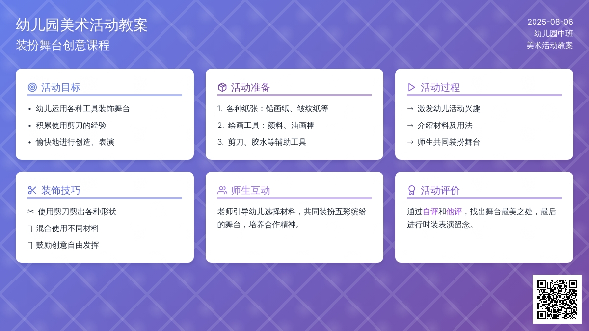 幼儿园中班美术活动教案：装扮舞台