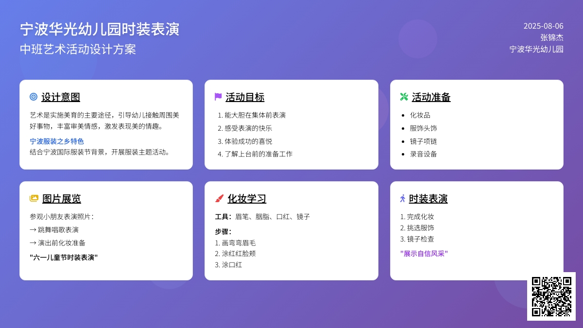 中班艺术：时装表演