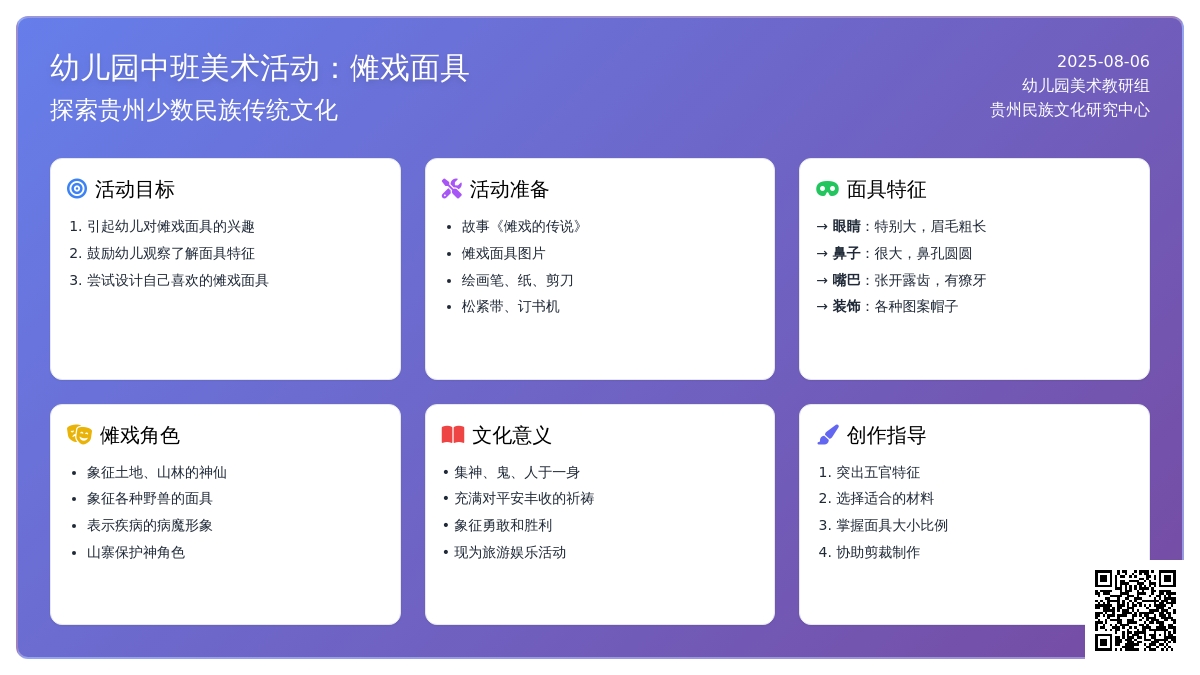 幼儿园中班美术活动：傩戏面具