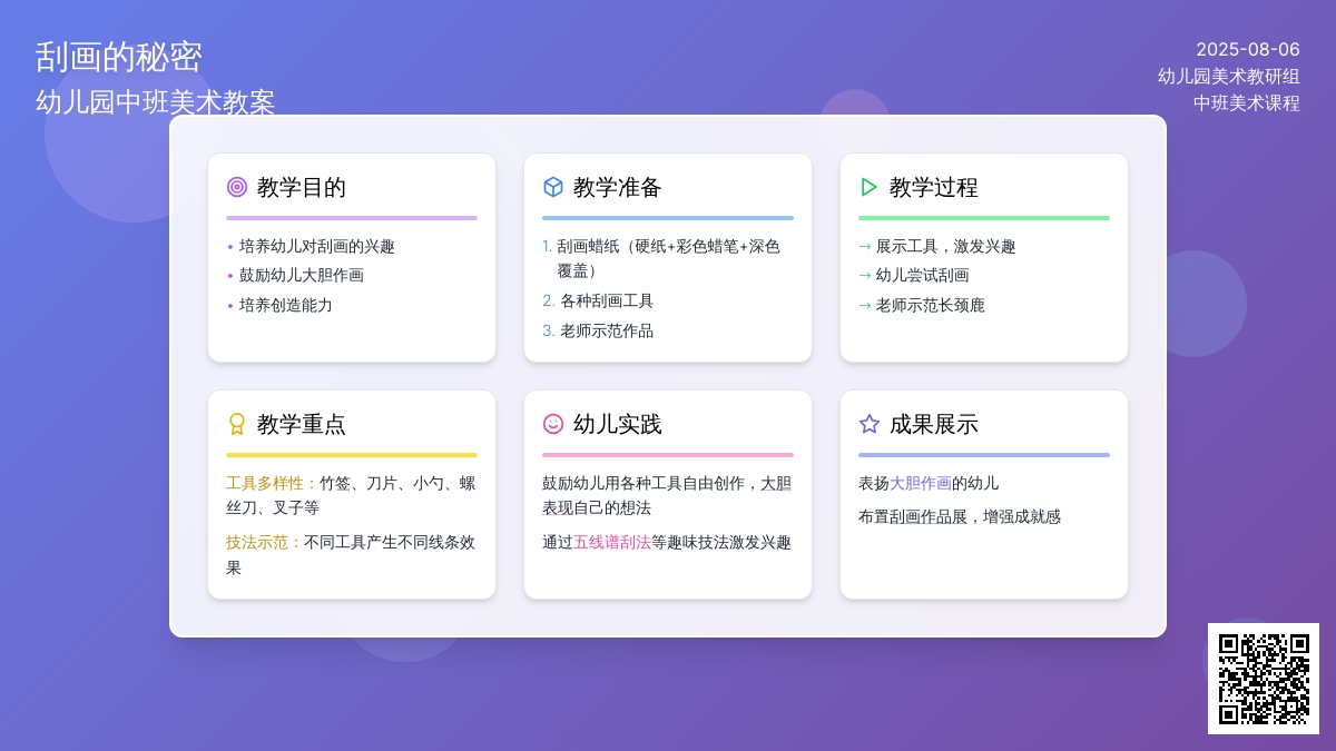 幼儿园中班美术教案：刮画的秘密