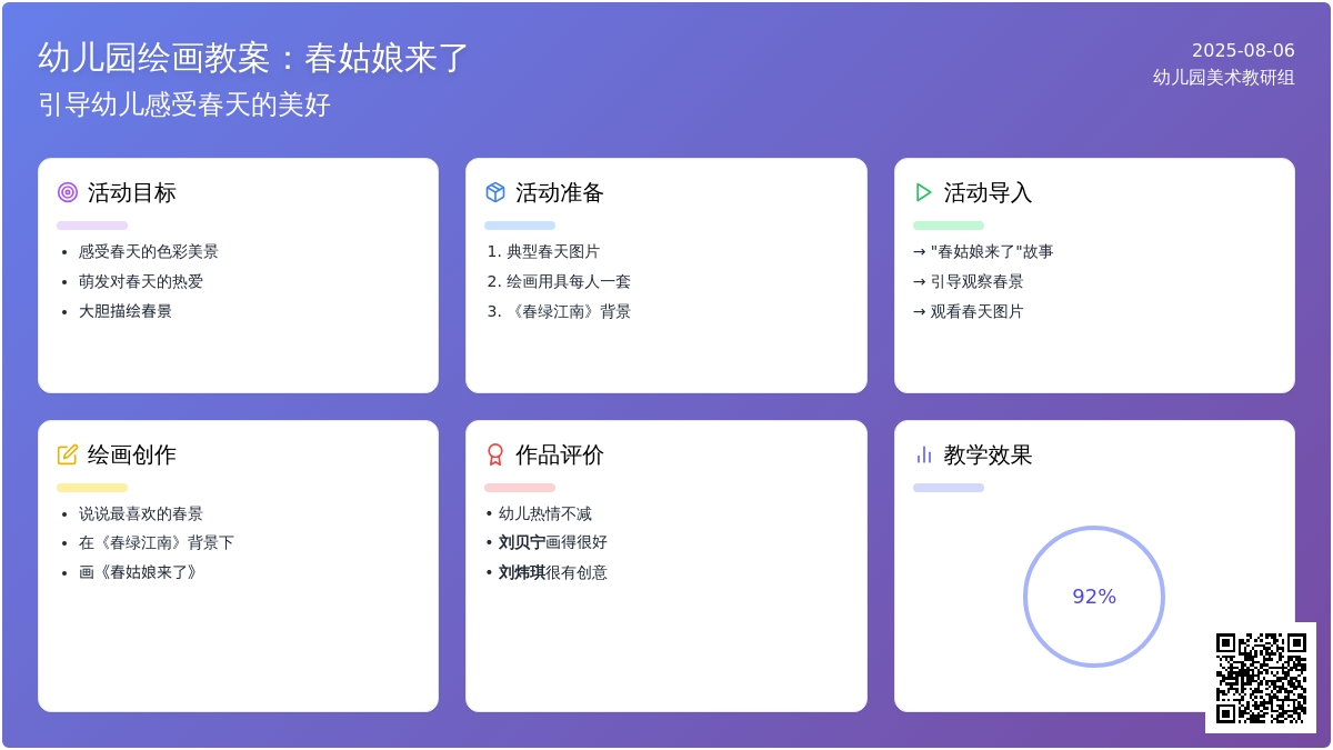 幼儿园绘画教案：春姑娘来了