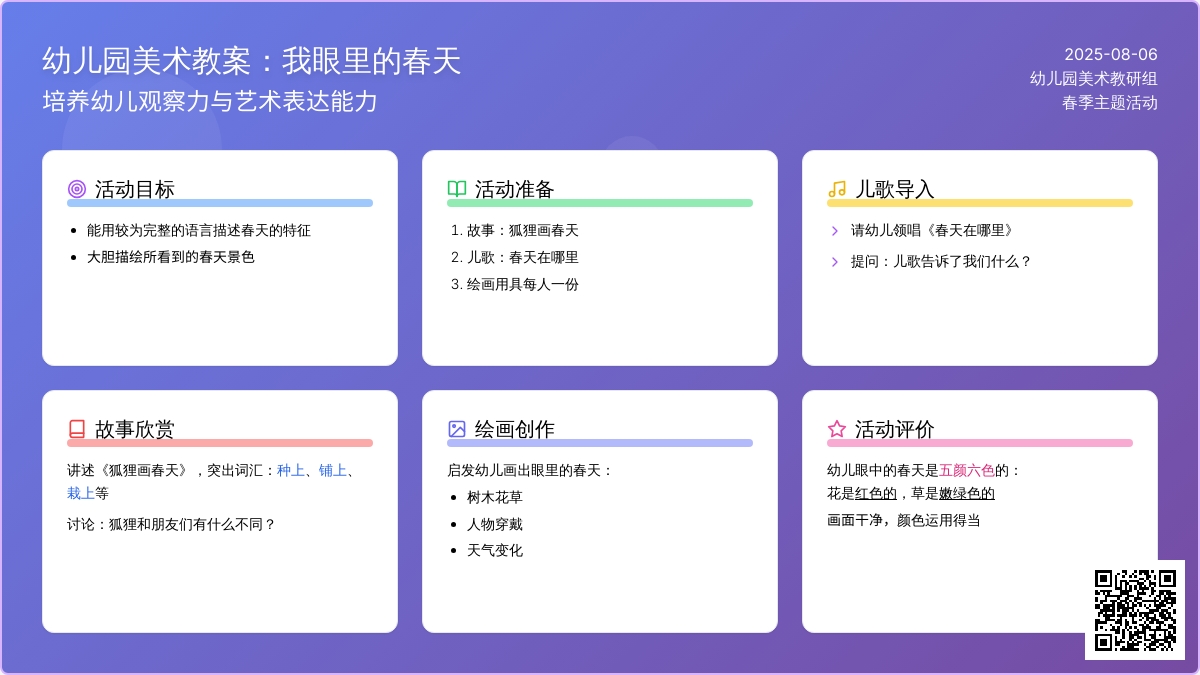 幼儿园美术教案：我眼里的春天