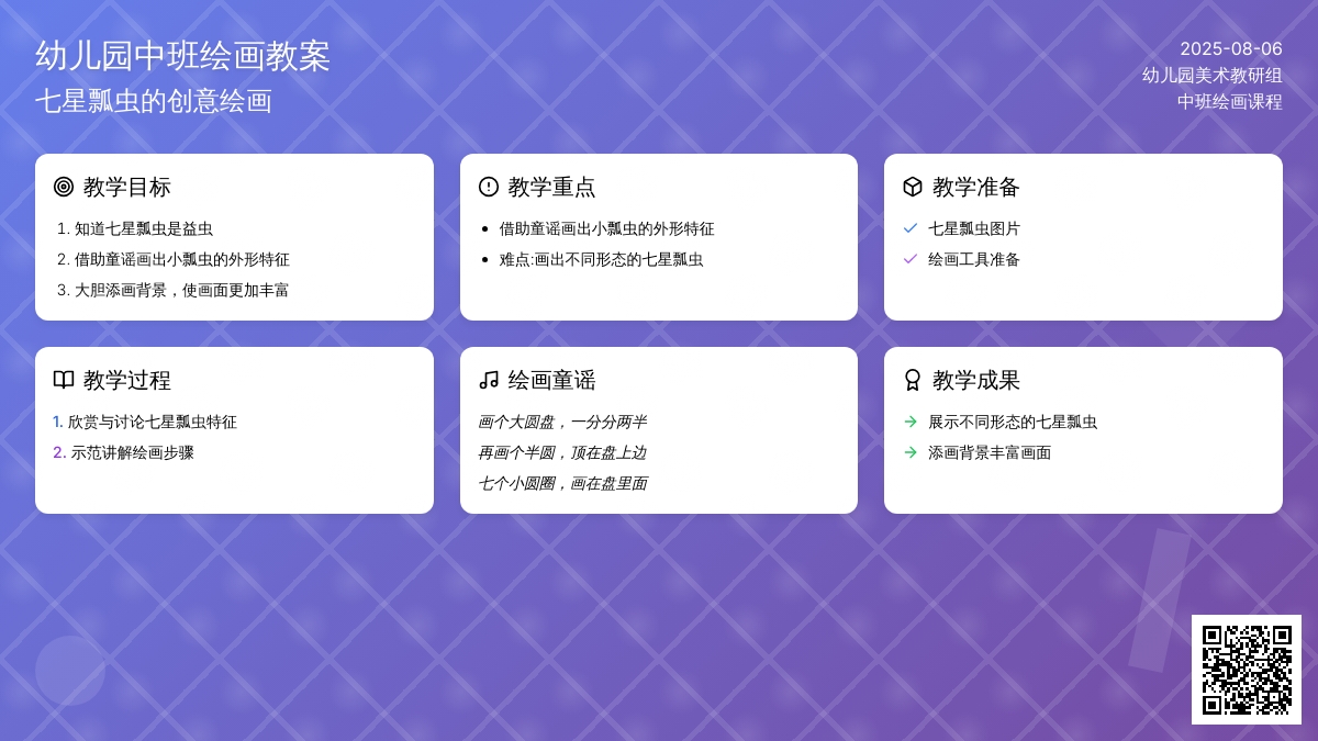 幼儿园中班绘画：七星瓢虫 (教案)