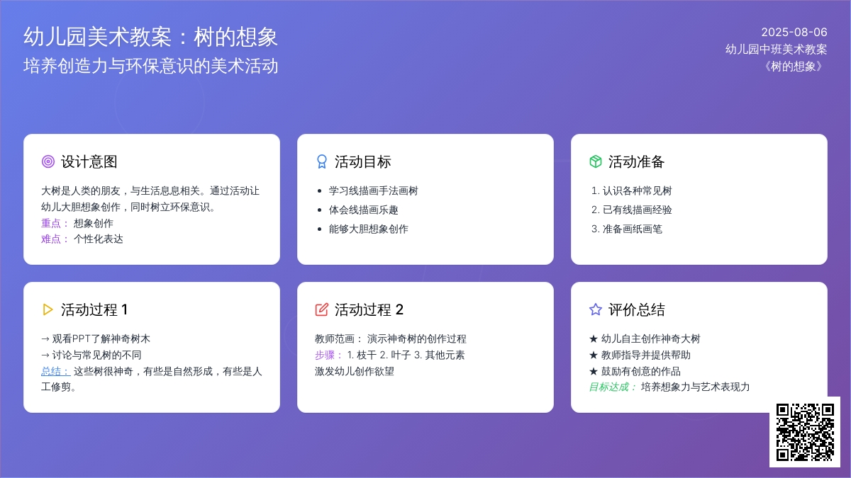 幼儿园中班美术《树的想象》教案