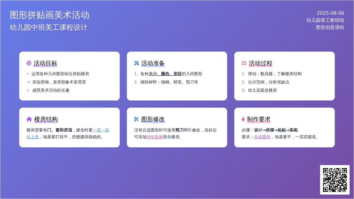 幼儿园中班美工：图形拼贴画