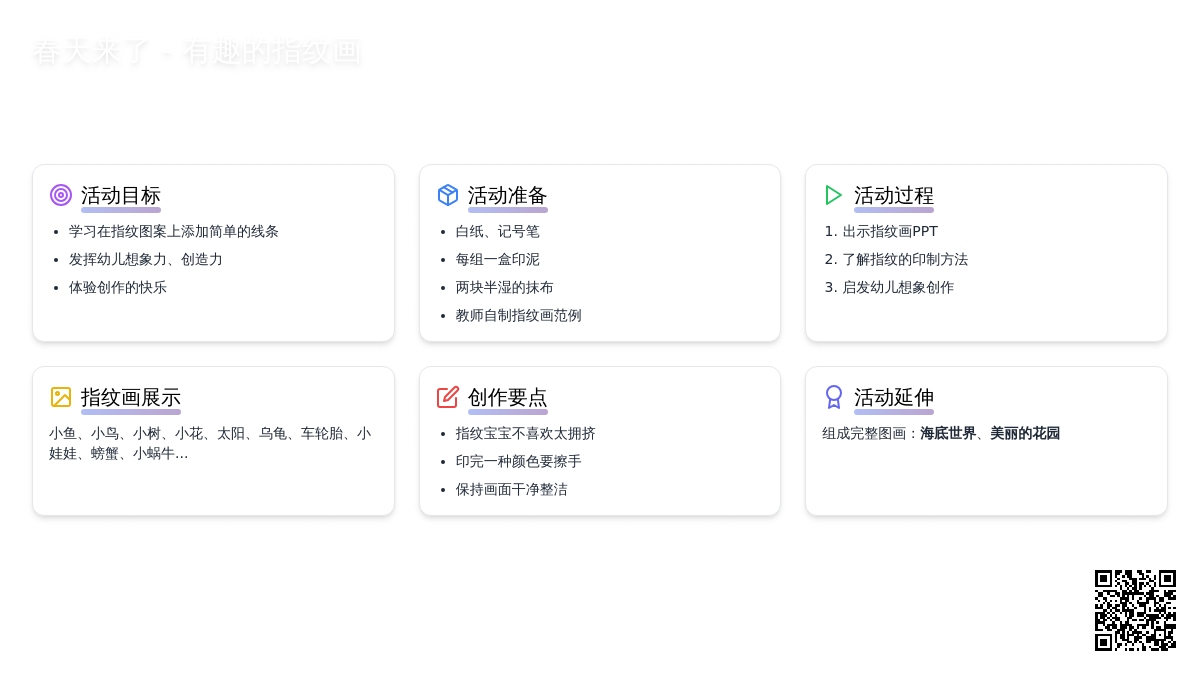 幼儿园中班美术教案：有趣的指纹画
