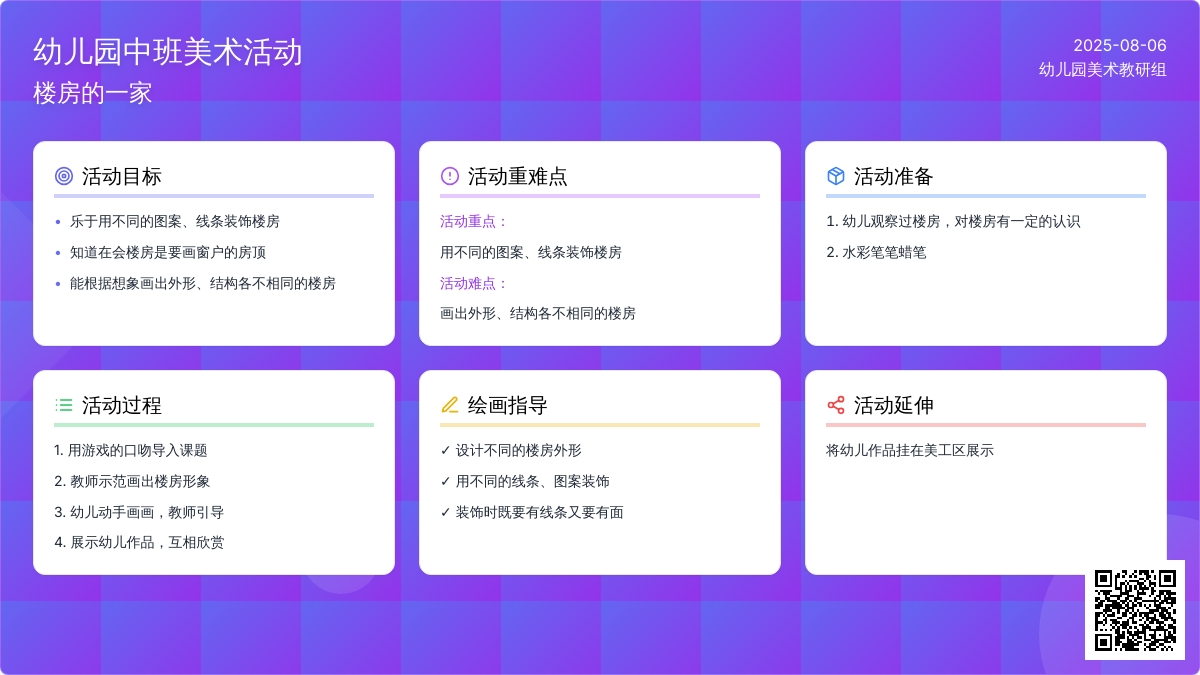 幼儿园中班美术活动：楼房的一家