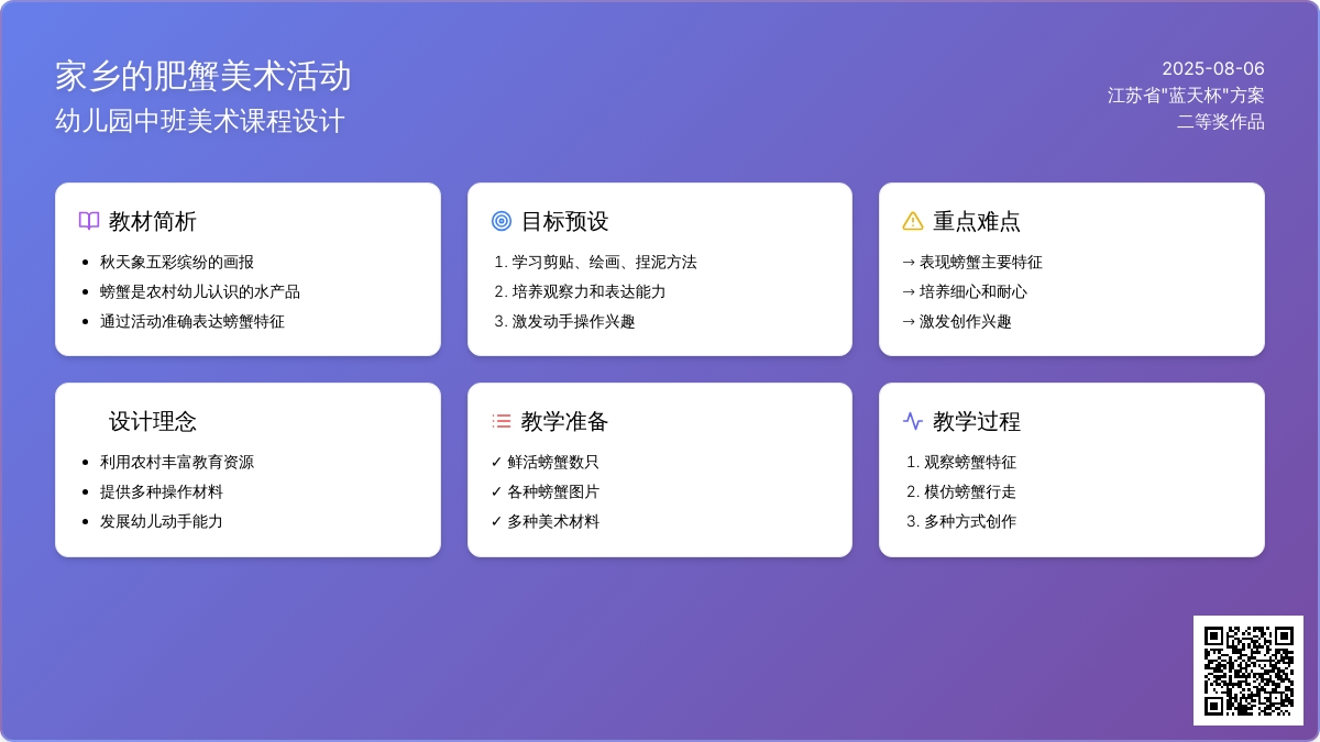 幼儿园中班美术活动：家乡的肥蟹