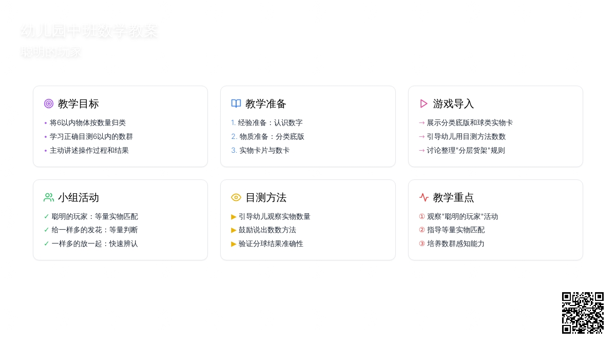 幼儿园中班数学教案：聪明的玩家