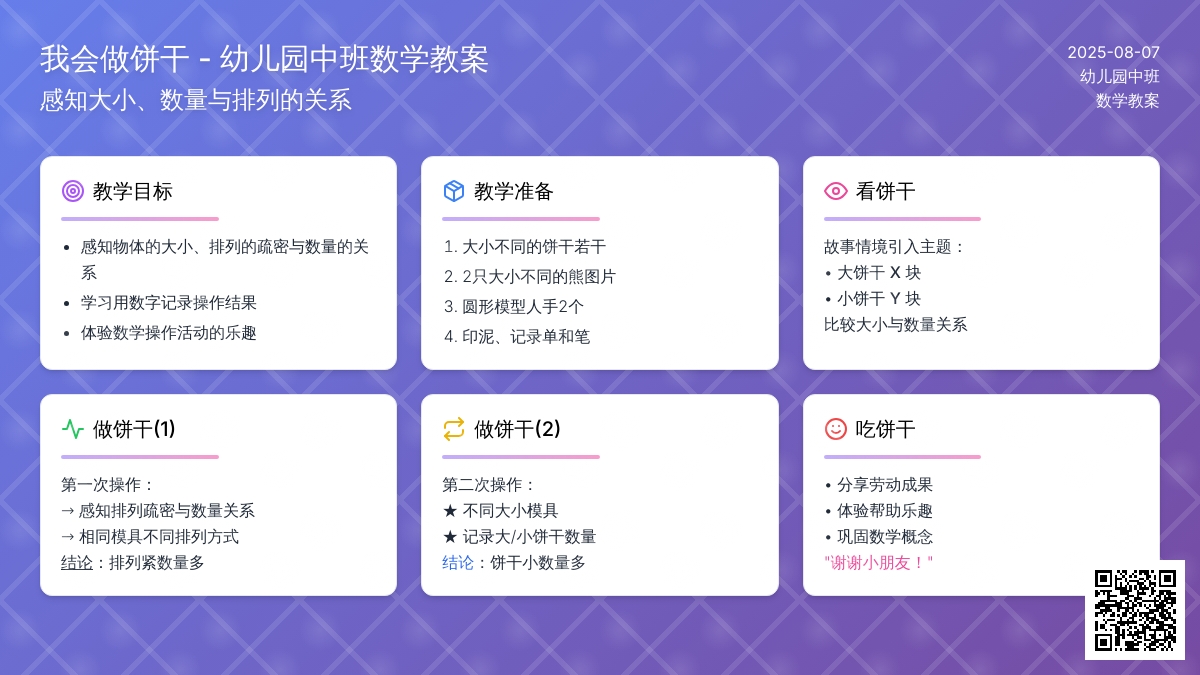 幼儿园中班数学教案：我会做饼干