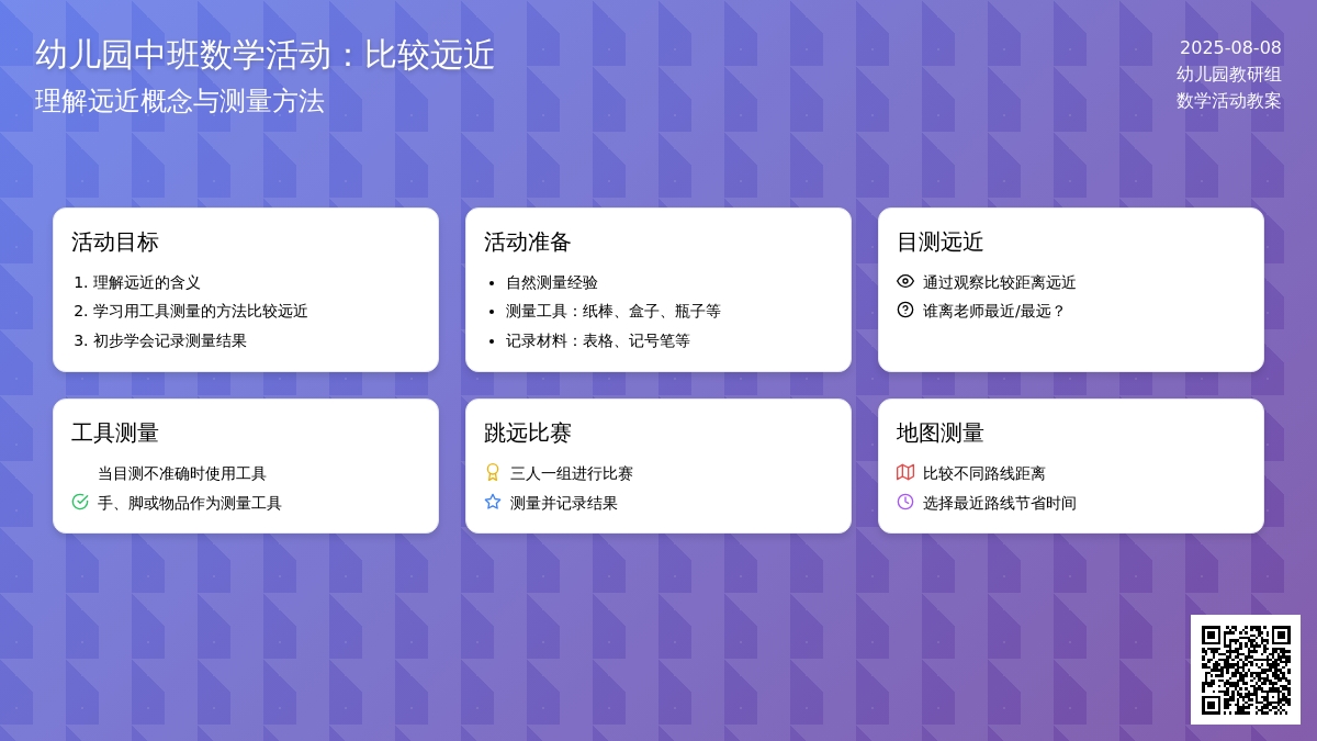 幼儿园中班数学活动：比较远近