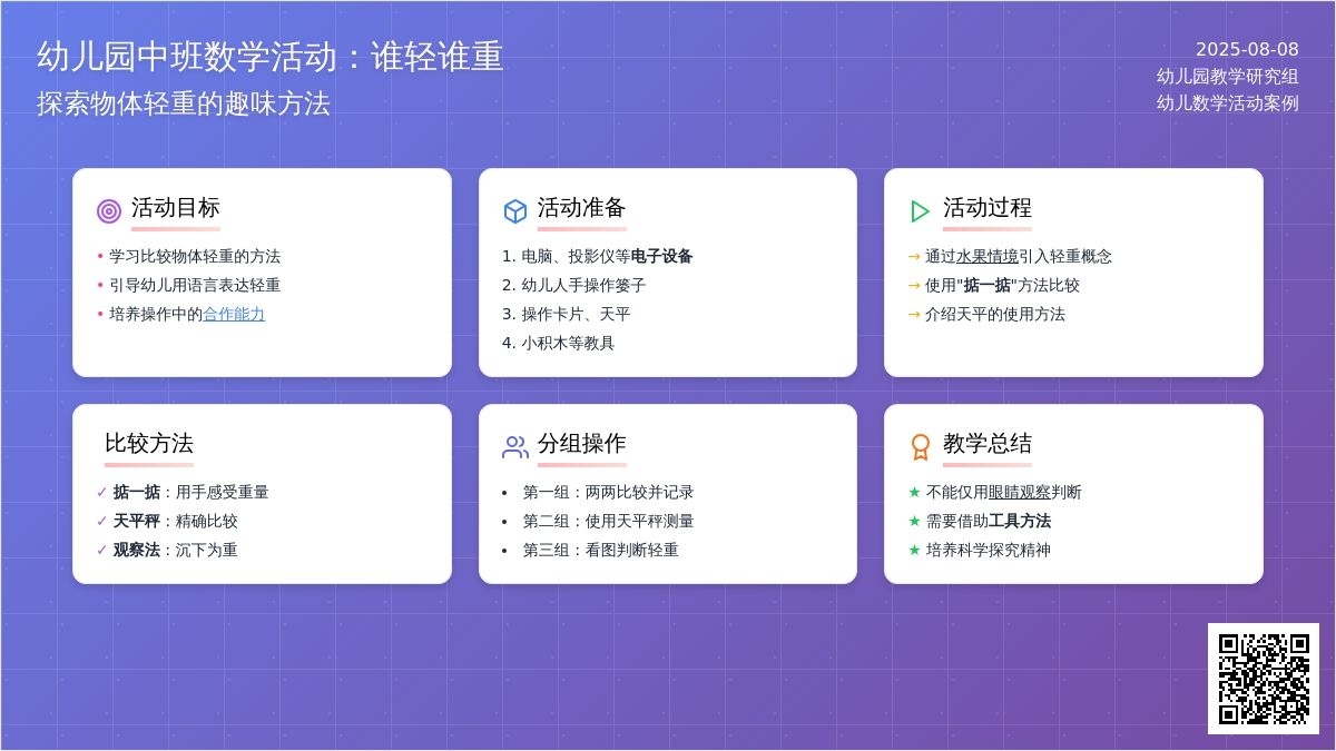 幼儿园中班数学活动：谁轻谁重