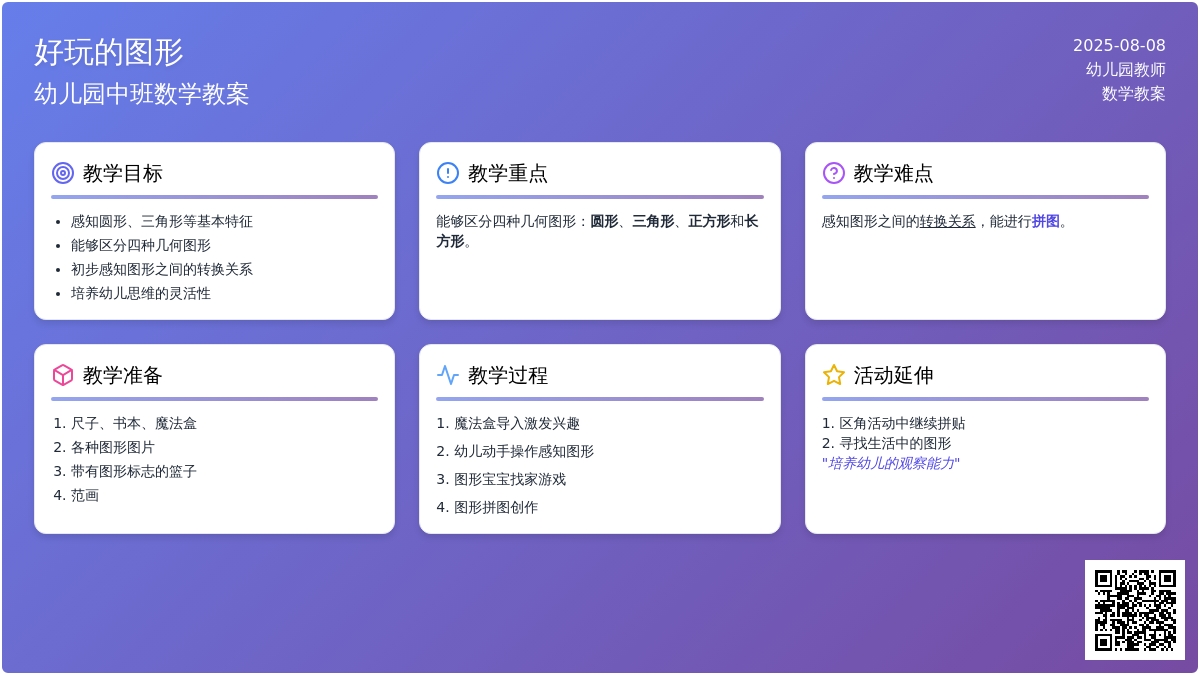 幼儿园中班数学教案《好玩的图形》