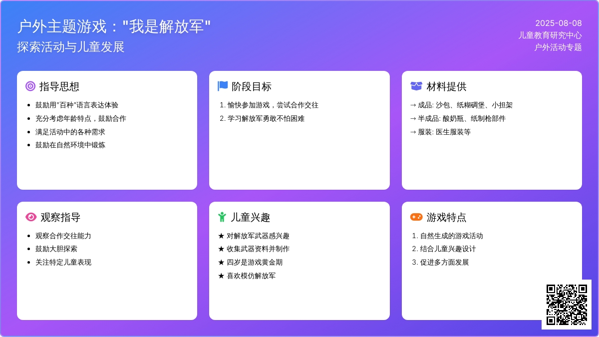 户外主题游戏：“我是解放军”
