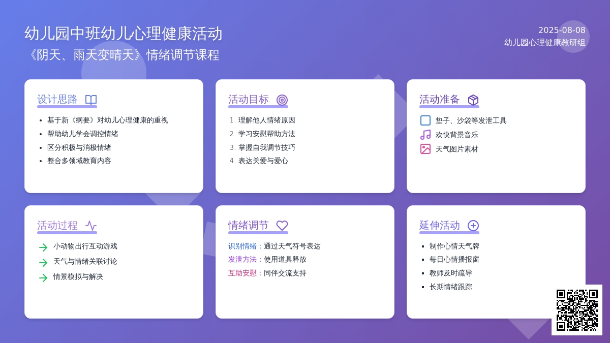 幼儿园中班幼儿心理健康：《阴天、雨天变晴天》