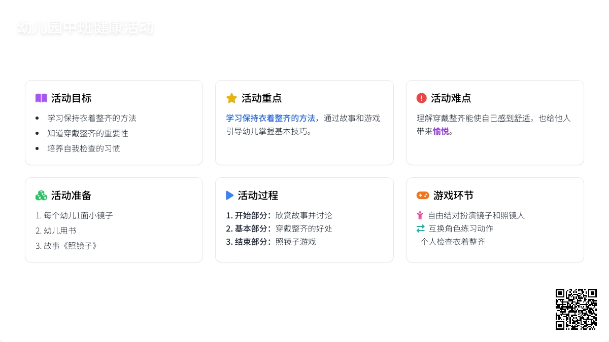 幼儿园中班健康活动《照镜子》
