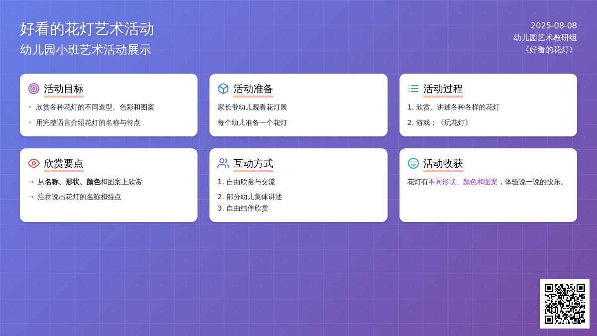 幼儿园小班艺术活动《好看的花灯》