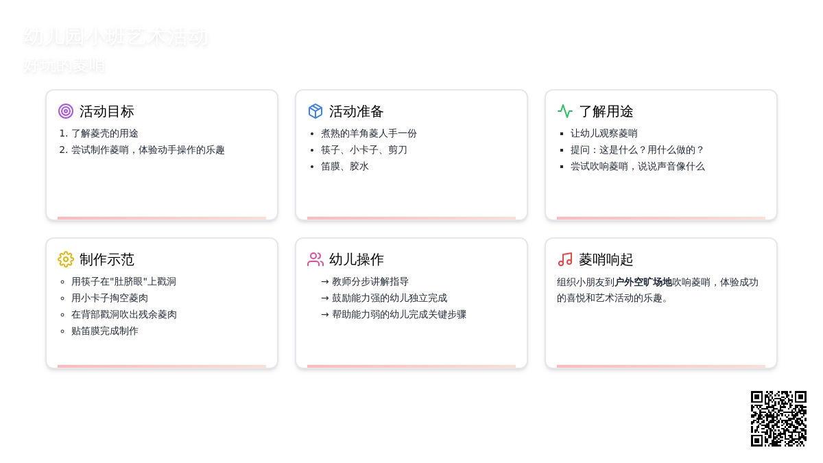 幼儿园小班艺术活动：好玩的菱哨