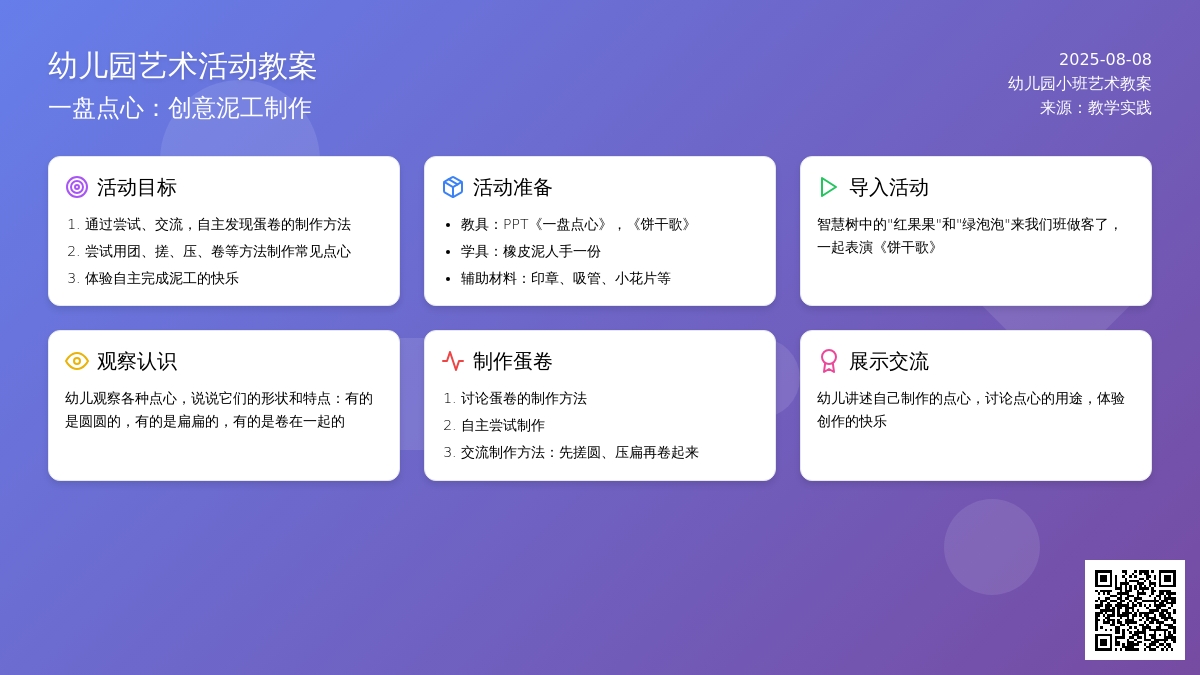 幼儿园小班艺术教案：一盘点心