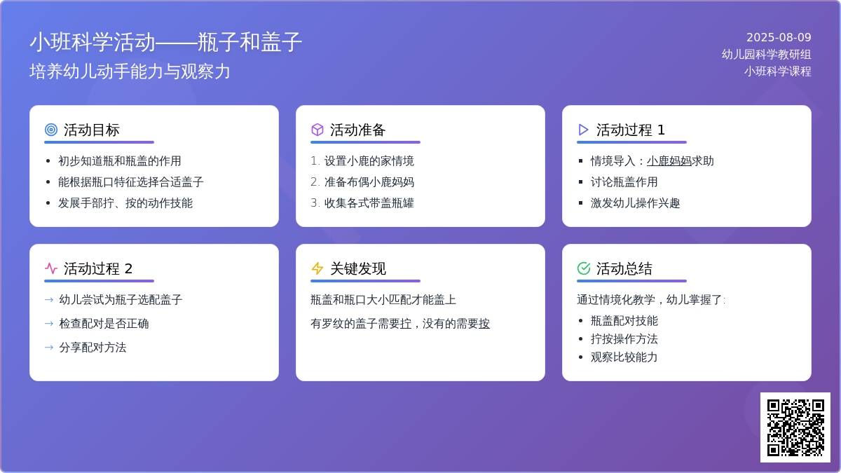 小班科学-瓶子和盖子