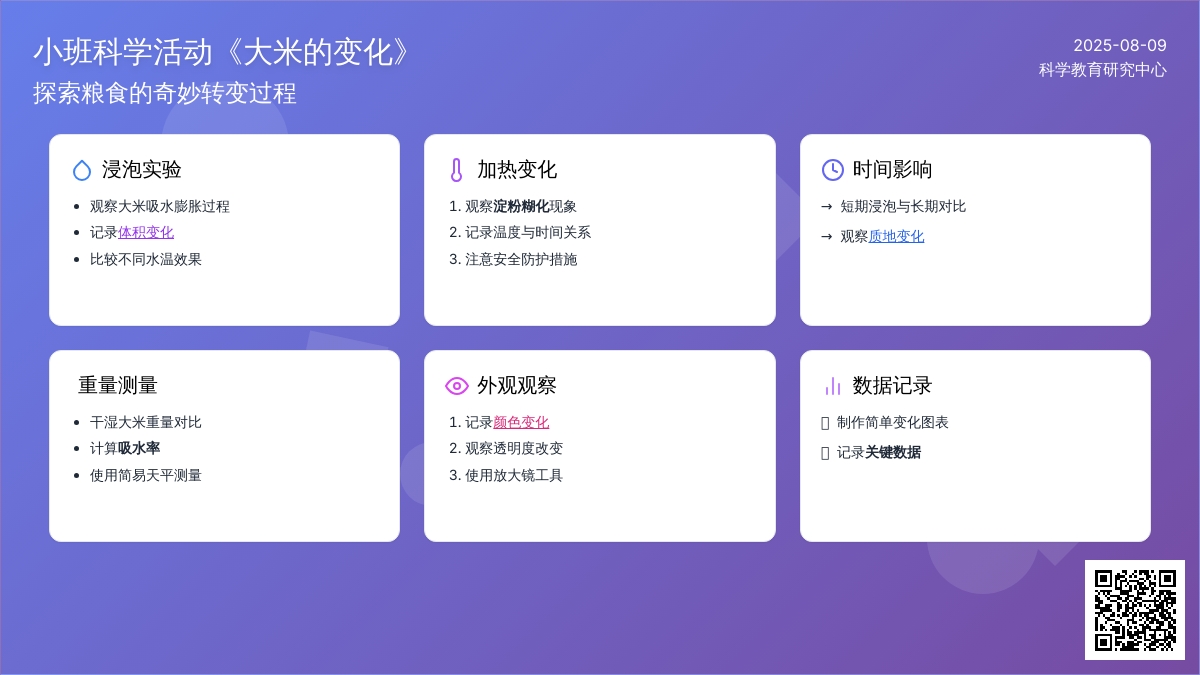 小班科学活动《大米的变化》