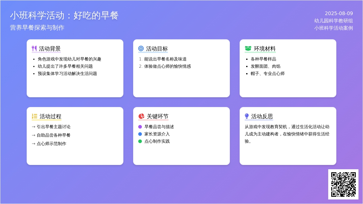 小班科学活动：好吃的早餐