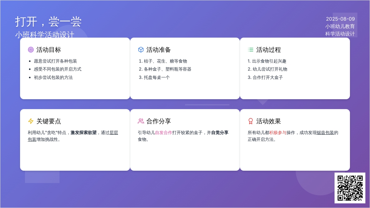 打开,尝一尝（小班科学）
