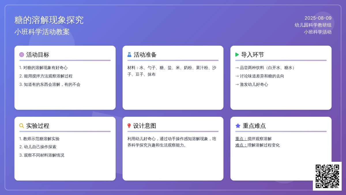 幼儿园小班科学活动教案：糖怎么不见了