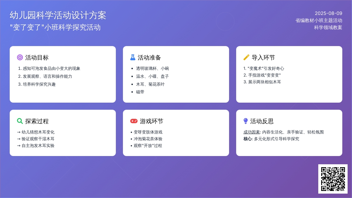幼儿园小班科学优秀教案：变了变了
