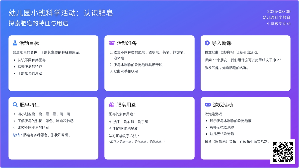 幼儿园小班科学活动：认识肥皂
