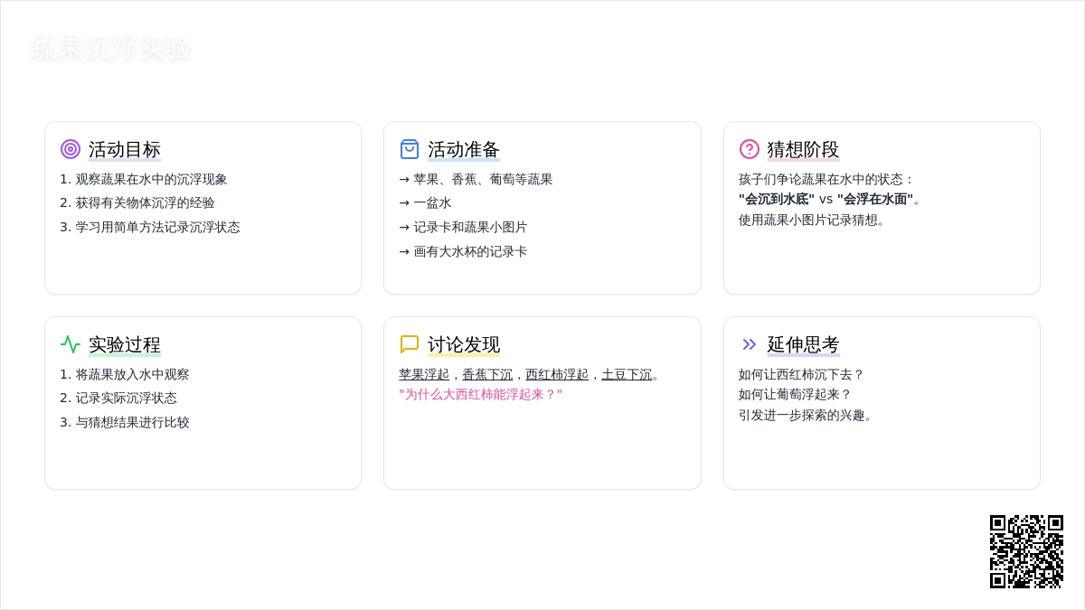 幼儿园小班科学教案：蔬果沉浮