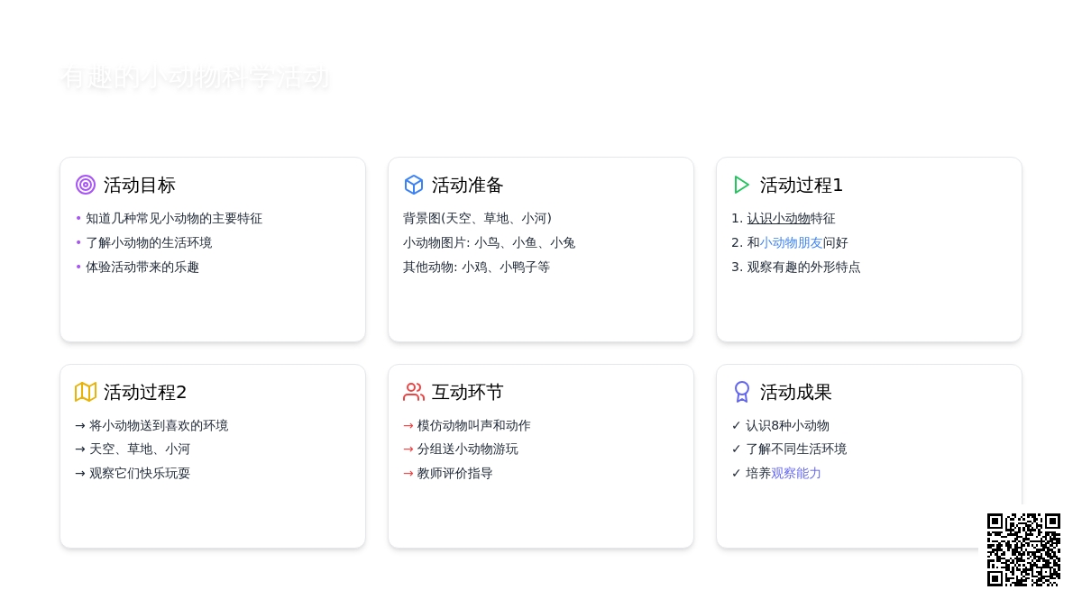 幼儿园小班科学活动:有趣的小动物