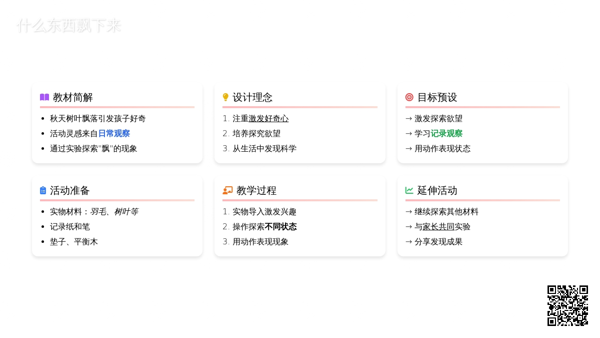 幼儿园小班科学活动：什么东西飘下来